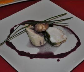 supreme de volaille farci et tournedos de lotte