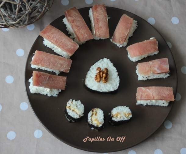 Sushis au thon / Makis au bleu et aux noix