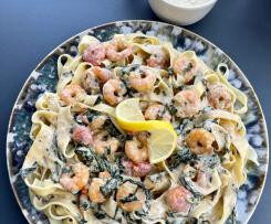 Tagliatelles Maison Crevettes Epinards By Mra O Nos Yoss006