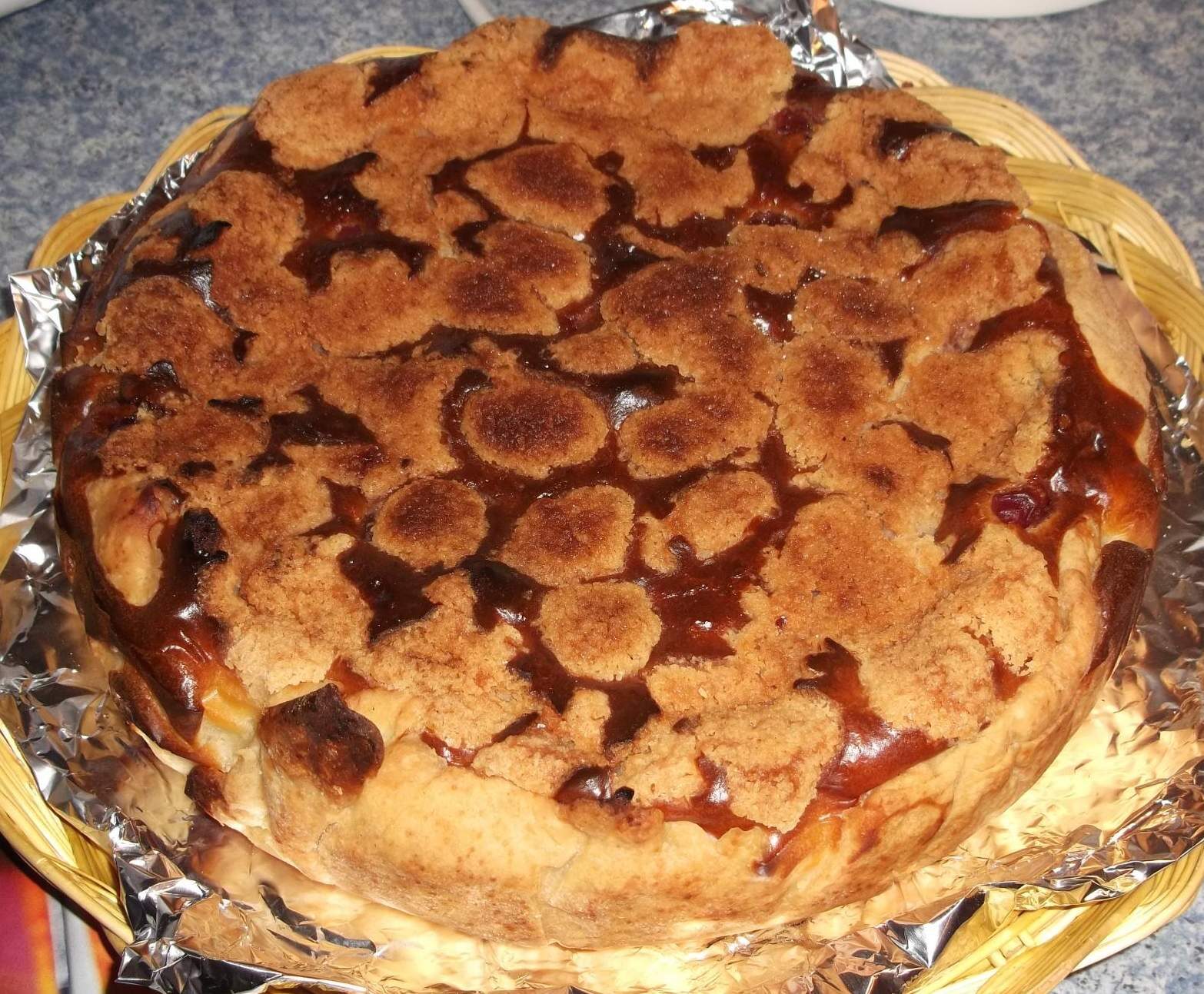 Tarte à la cerise streussel