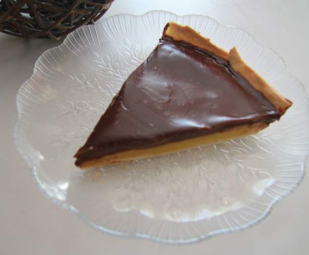Tarte à la mangue et au chocolat praliné
