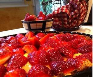 tarte amandine aux fraises