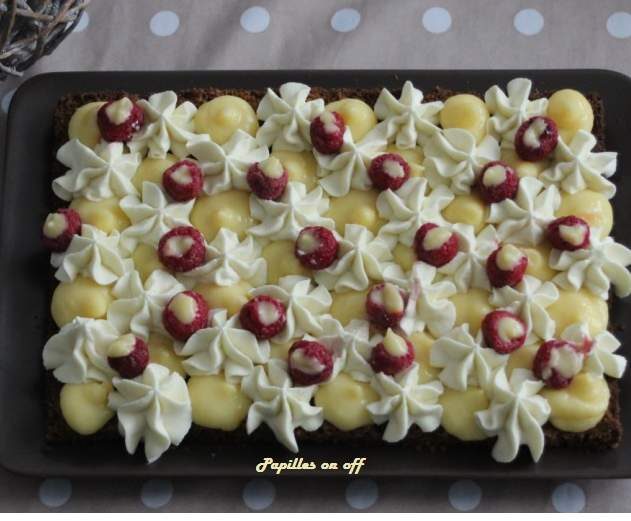 Tarte au citron, chocolat blanc et framboises façon fantastik