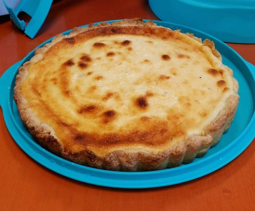 Tarte au fromage blanc et son coulis d'abricot/passion
