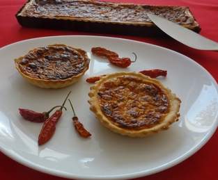 Tarte aubergine-chorizo-chèvre