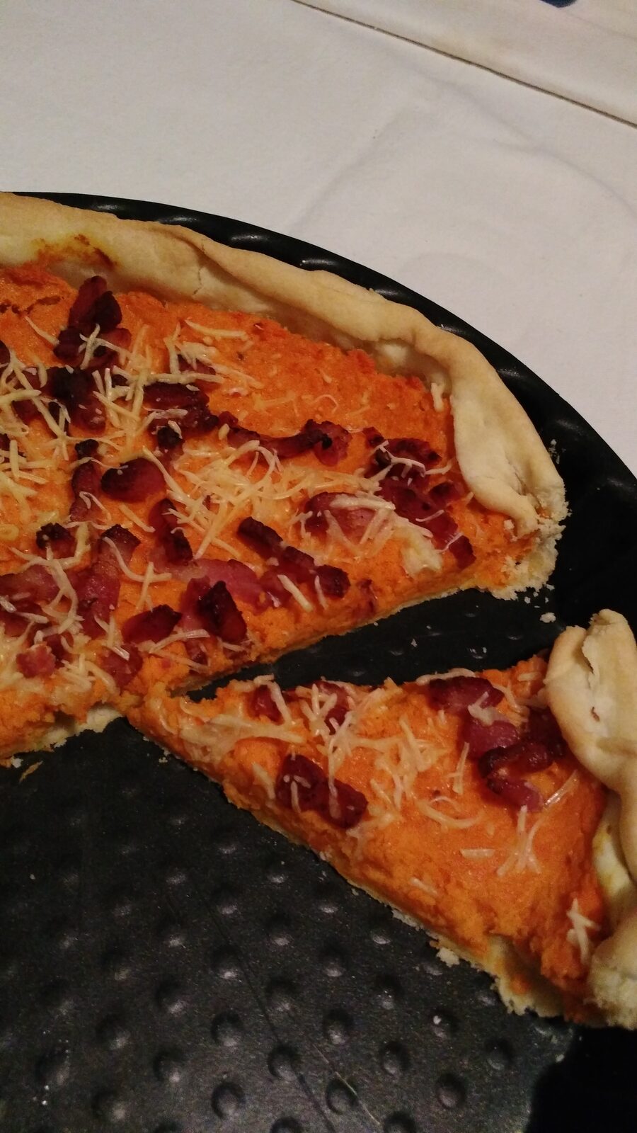 Tarte aux carottes et lardons