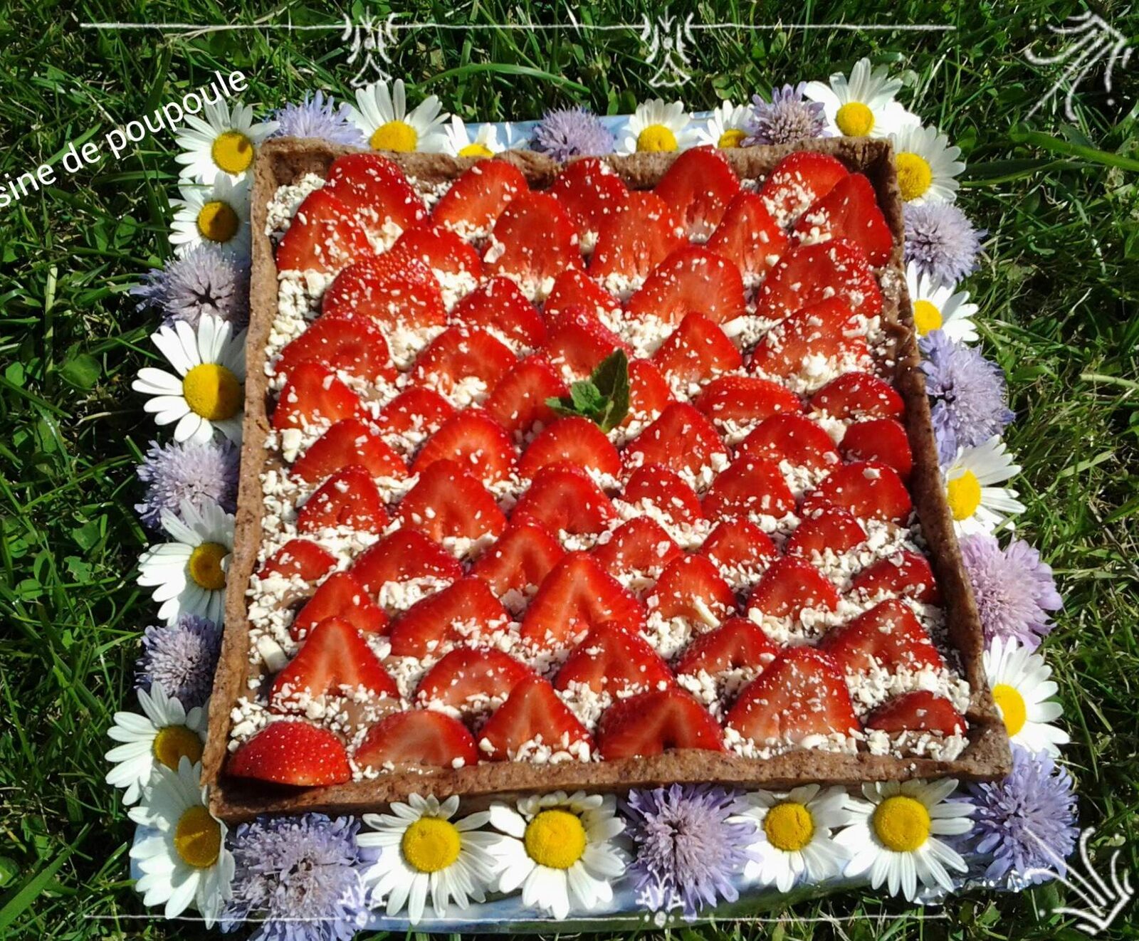 Tarte aux fraises aux 3 chocolats