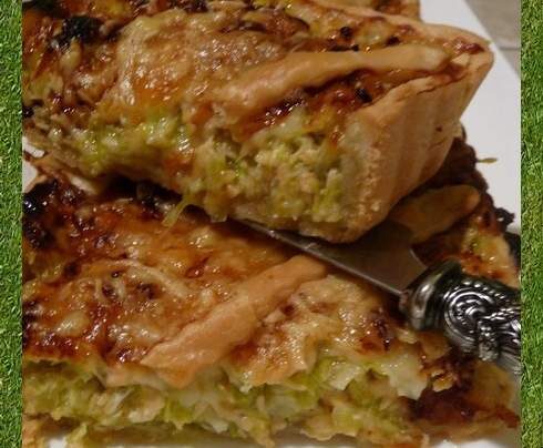 Tarte aux poireaux et saumon