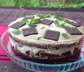 Tarte chocolat- fraise-menthe