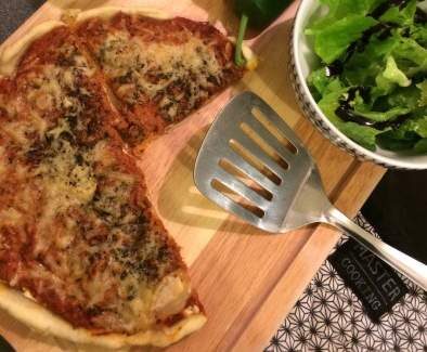 Tarte légère thon, tomate, fromage frais