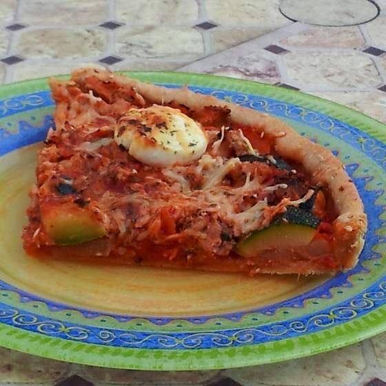 Tarte navet-courgette-tomate et thon