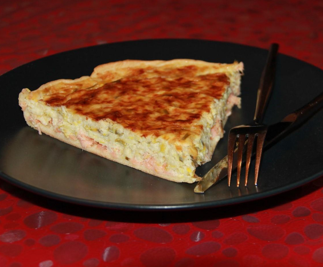 Tarte poireaux et saumon