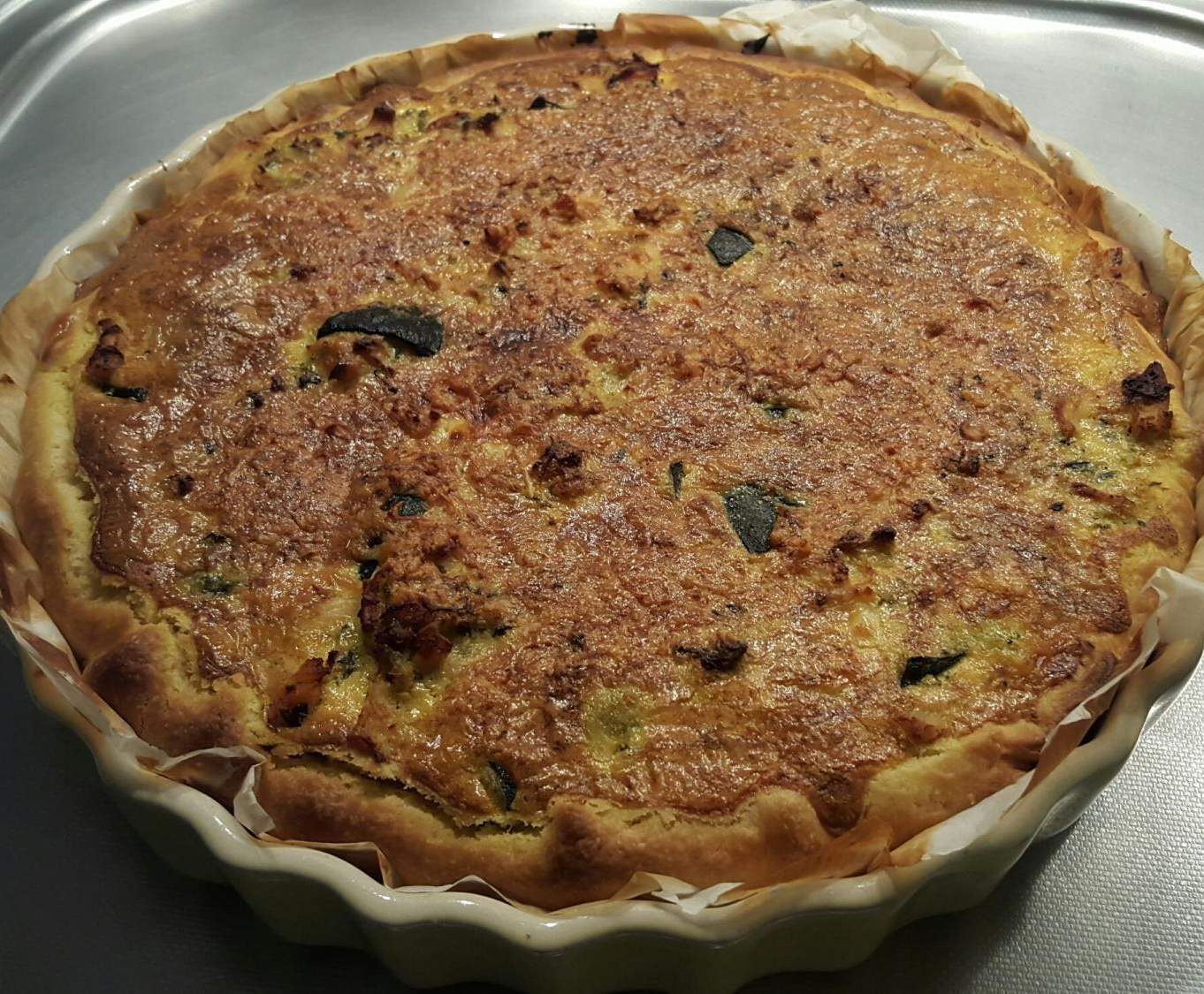 Tarte poulet courgettes