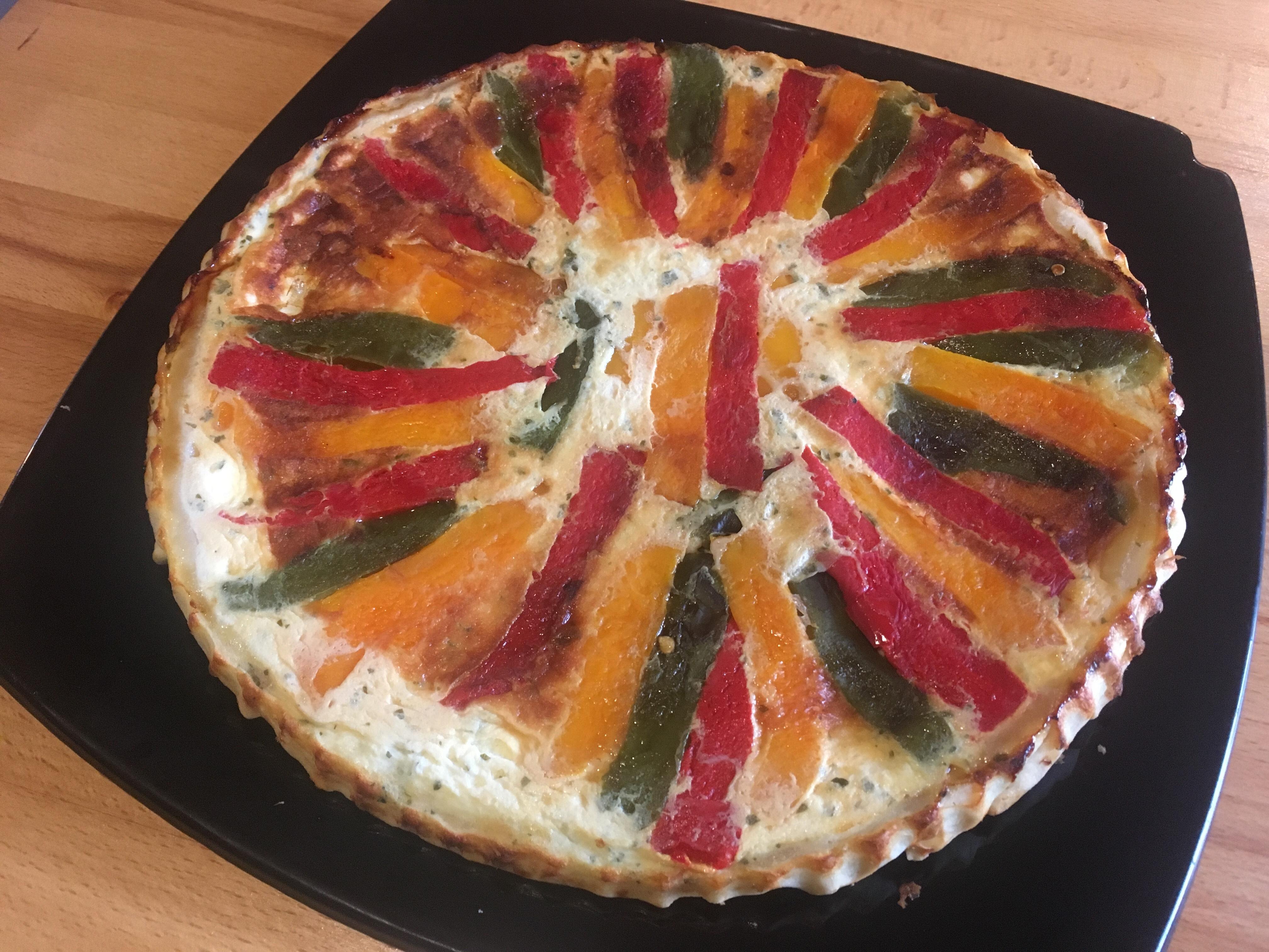 Tarte tatin aux poivrons et chèvre