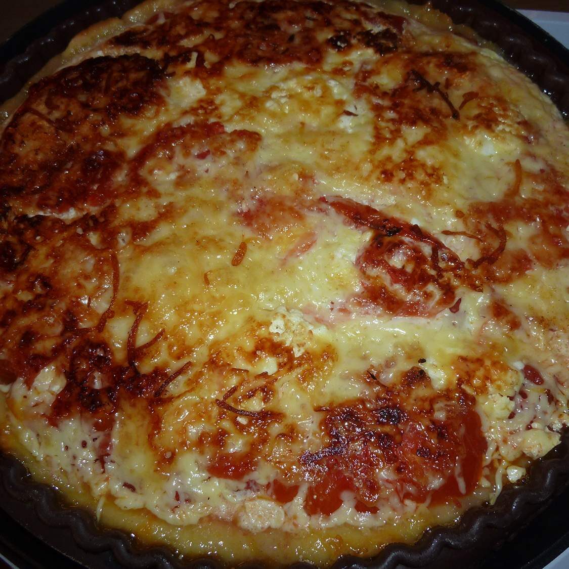 Tarte tomates, chèvre, miel