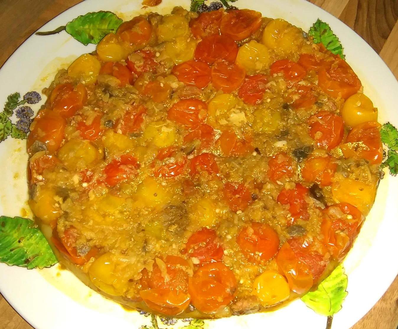 Tatin de tomate cerise au chorizo