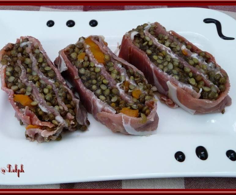 Terrine de jambon de Bayonne et lentilles