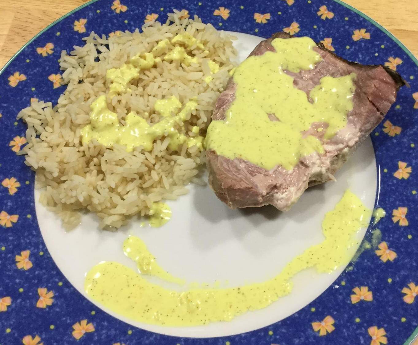 Thon frais sauce vanille/curry