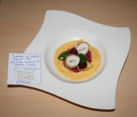 TOURNEDOS DE CABILLAUD TERRE ET MER, BUNISE CROQUANTE DE LEGUMES OUBLIES