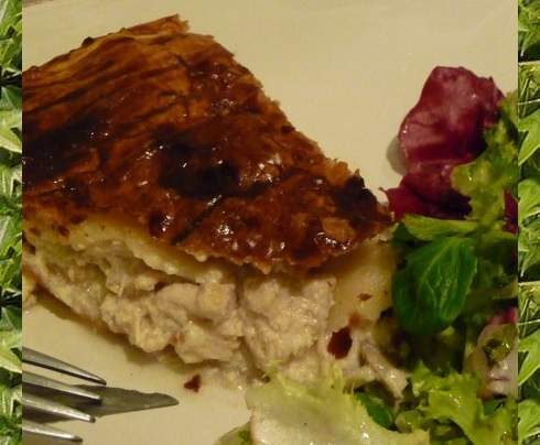 Tourte au poulet et champignons