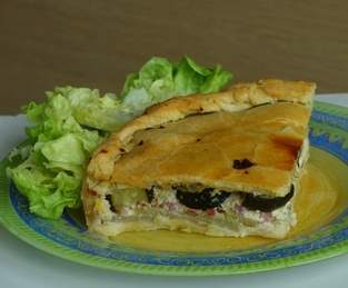 Tourte courgette, pomme de terre et chou rave