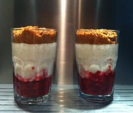 trifle revisité (riz au lait, framboises, spéculos)