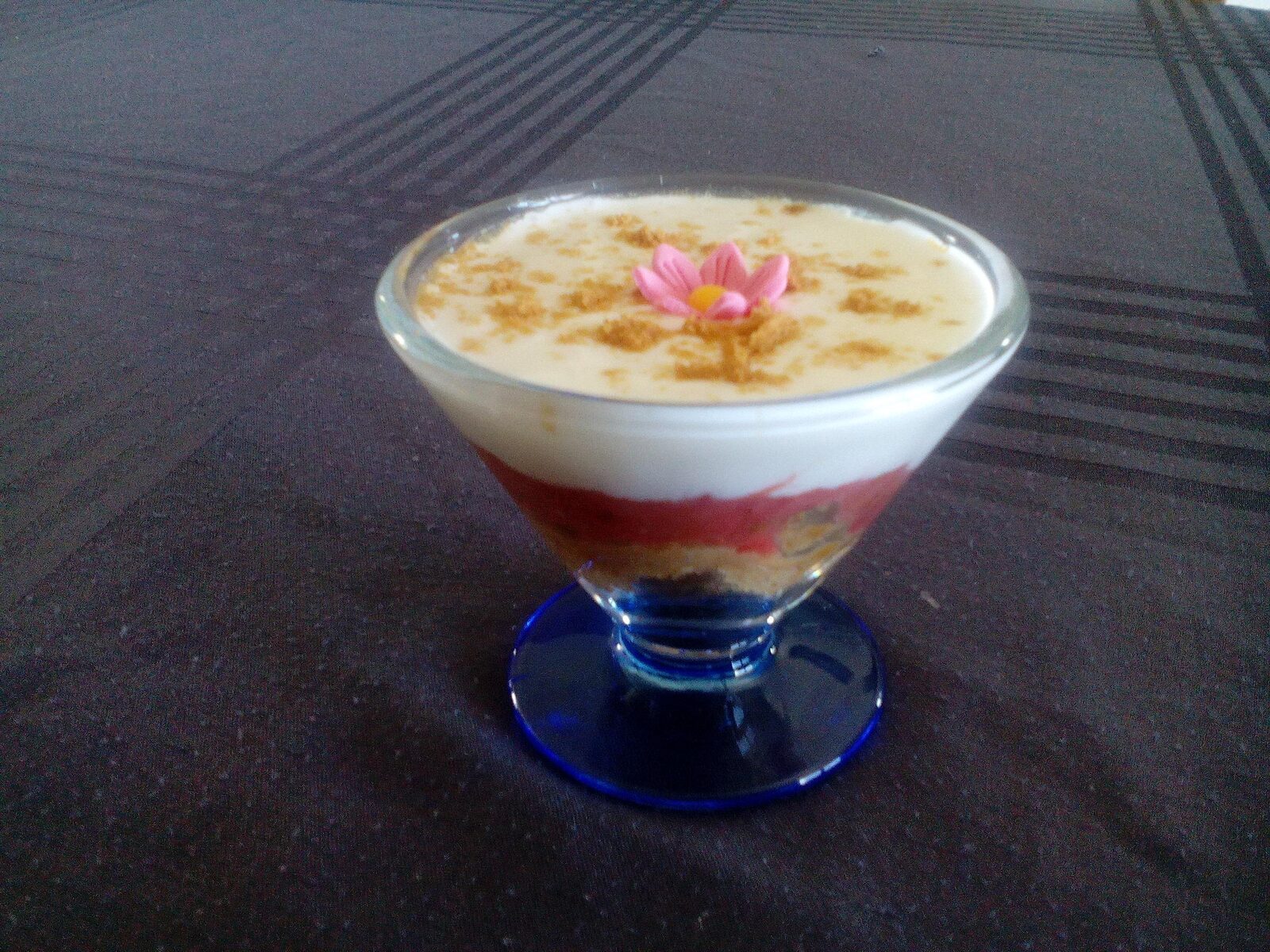 Trifles à la rhubarbe et au yaourt