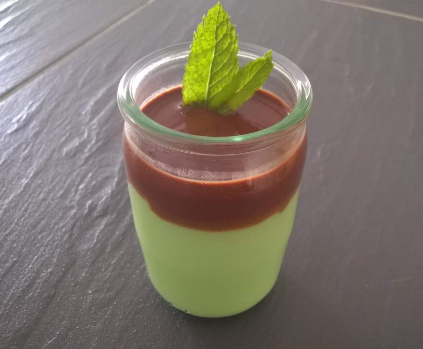 Variante de crème menthe coulis choco
