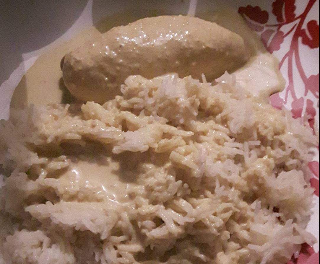 variante poulet crème de coco curry et son riz