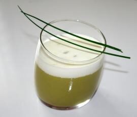Velouté aux cosses de petits pois