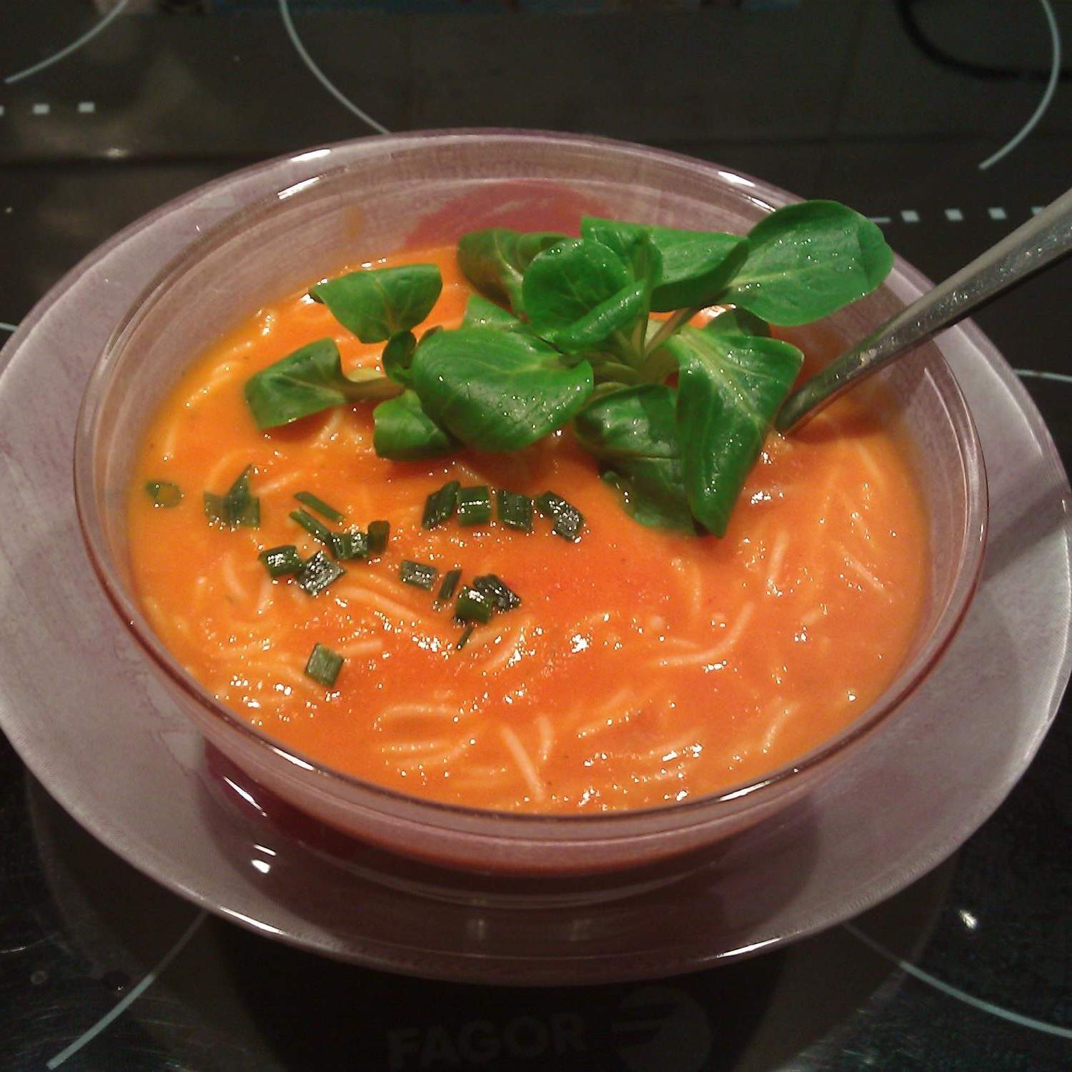 Velouté de tomates aux cheveux d'Ange