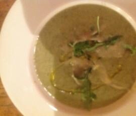 Veloute roquette lardons fumés