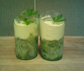Verrine de concombre au citron et mascarpone
