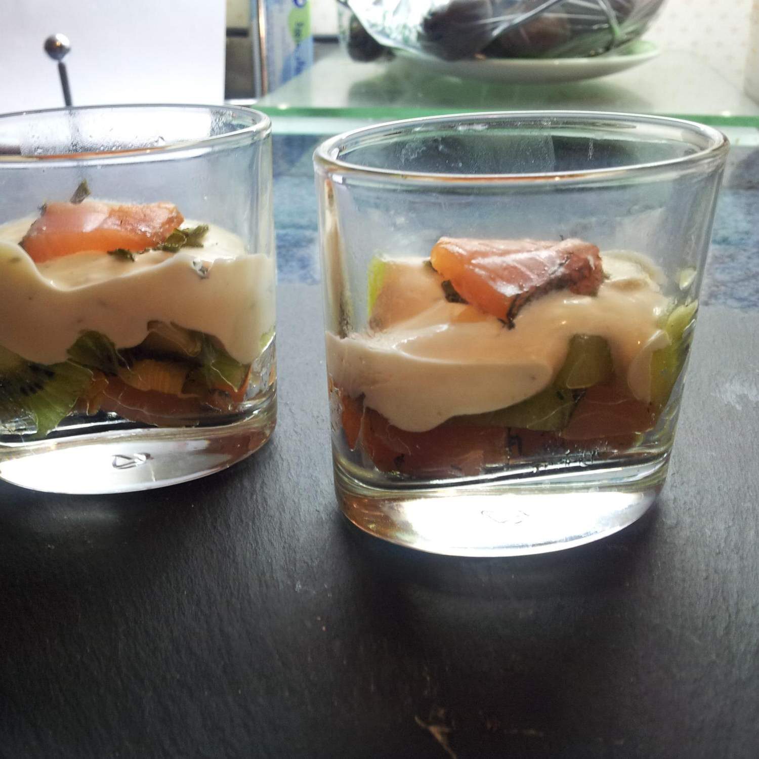 Verrine saumon / kiwi