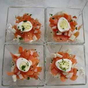 verrines au saumon à la crème de boursin