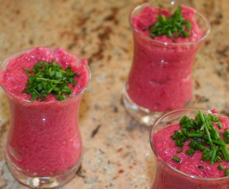 Verrines de betteraves et chèvre