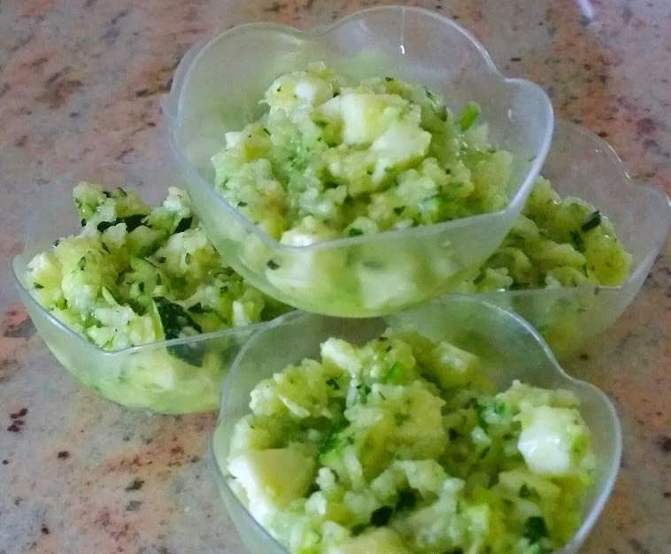 Verrines de courgettes à la mozzarella