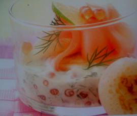 verrines scandinaves (oeufs de saumon, etc..)